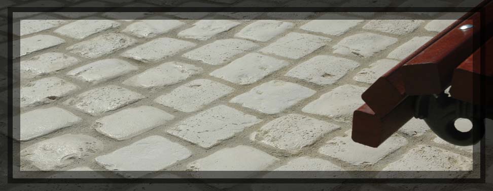 chinon patio cobbles in reconstructed stone Weser