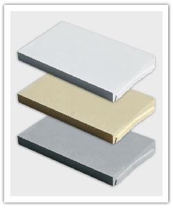 Optipose single weathered interlocking wall copings - off-white, bathstone and grey - in reconstructed stone