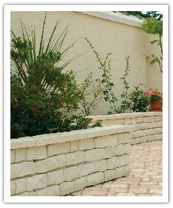 Garrigue drystone walling - champagne - in reconstructed stone