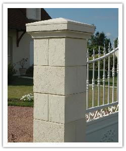 Amboise fence pillar - champagne - in reconstructed stone
