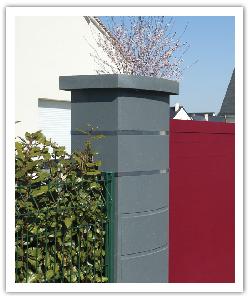 Ovalis Design fence pillar - pearly grey - in reconstructed stone